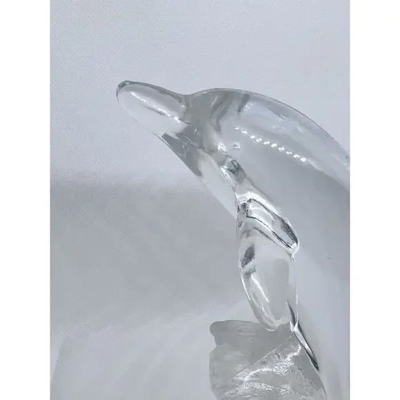 Cristal D’Arques Dolphin Figurine Clear 24% Lead Crystal Made in France Vintage - Picture 8 of 8